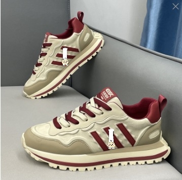Férfi cipő őszi 2024, felsőrész bőr, vastag talp, háromcsíkos casual edzőcipő – dad shoes