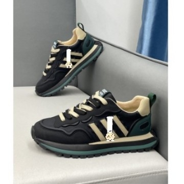 Férfi cipő őszi 2024, felsőrész bőr, vastag talp, háromcsíkos casual edzőcipő – dad shoes