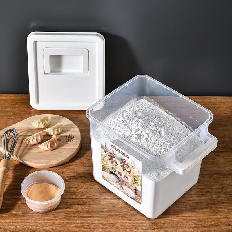 Recipient de depozitare pentru făină, orez și paste, sigilat, protecție împotriva insectelor și umidității, capacitate peste 5 L