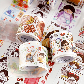 Washi szalag Fat Planet 2.0 Season 2 – 12 kreatív, aranyos DIY napló dekorációs matricák