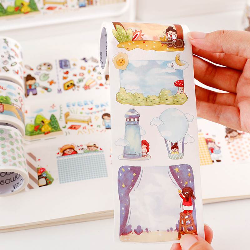 Washi szalag Fat Planet 2.0 Season 2 – 12 kreatív, aranyos DIY napló dekorációs matricák