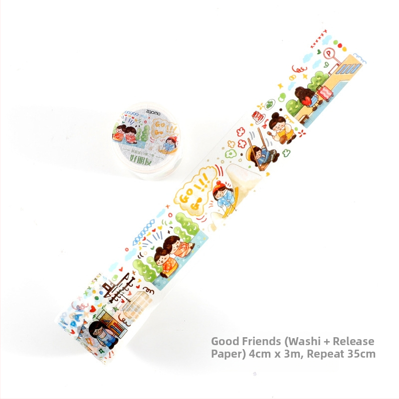 Washi szalag Fat Planet 2.0 Season 2 – 12 kreatív, aranyos DIY napló dekorációs matricák