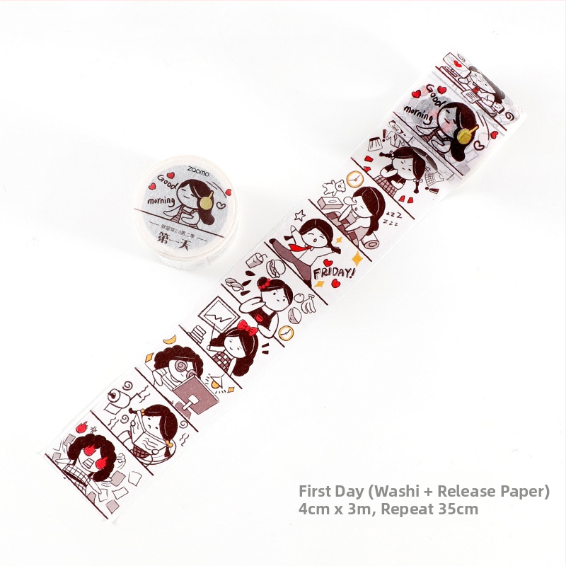 Washi szalag Fat Planet 2.0 Season 2 – 12 kreatív, aranyos DIY napló dekorációs matricák