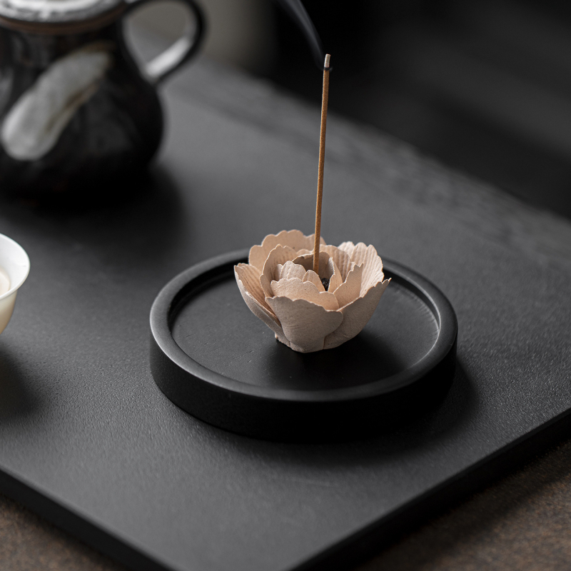 Suport ceramic pentru tămâie în formă de petale de floare, decor interior elegant, bază pentru tămâie
