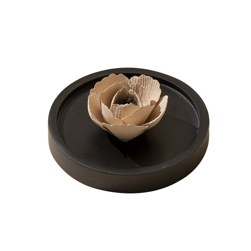 Suport ceramic pentru tămâie în formă de petale de floare, decor interior elegant, bază pentru tămâie