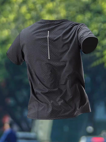 Tricou de alergare pentru bărbați, mânecă scurtă, model vară 2026, croială lejeră, uscare rapidă, antrenament pentru maraton