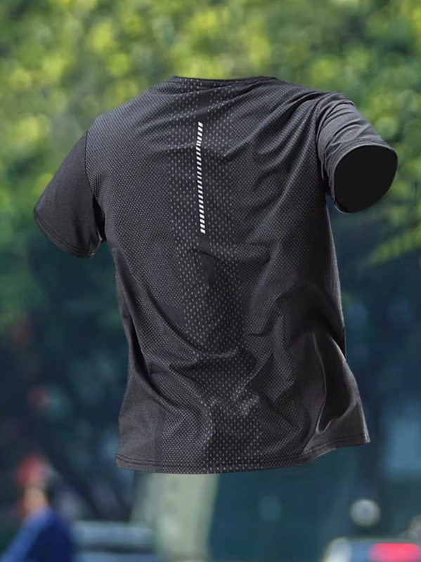 Tricou de alergare pentru bărbați, mânecă scurtă, model vară 2026, croială lejeră, uscare rapidă, antrenament pentru maraton