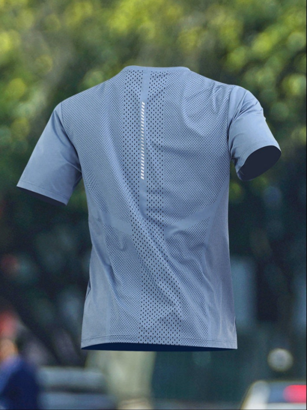 Tricou de alergare pentru bărbați, mânecă scurtă, model vară 2026, croială lejeră, uscare rapidă, antrenament pentru maraton