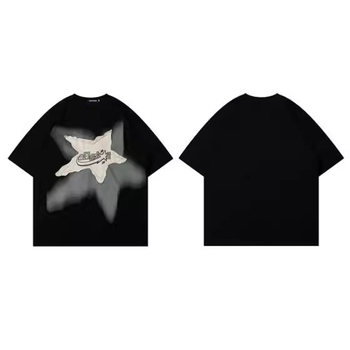 Tricou bărbați oversized 3D cu stele, stil Harajuku street, casual lejer hip-hop, imprimare 2K
