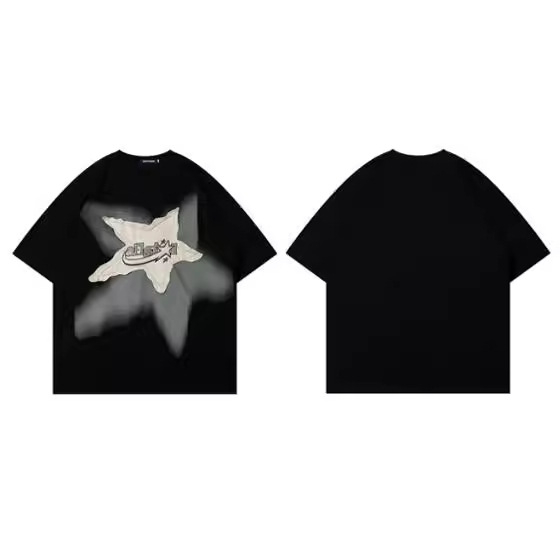 Tricou bărbați oversized 3D cu stele, stil Harajuku street, casual lejer hip-hop, imprimare 2K