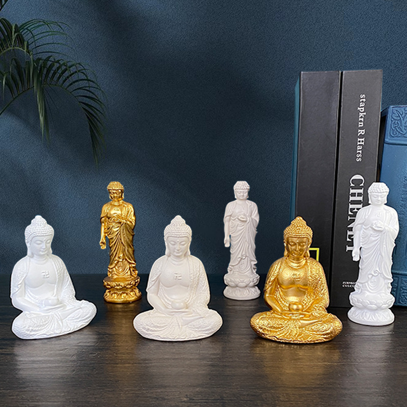Statuetă Buddha din rășină pentru decor de casă, figură religioasă pentru hol și sufragerie