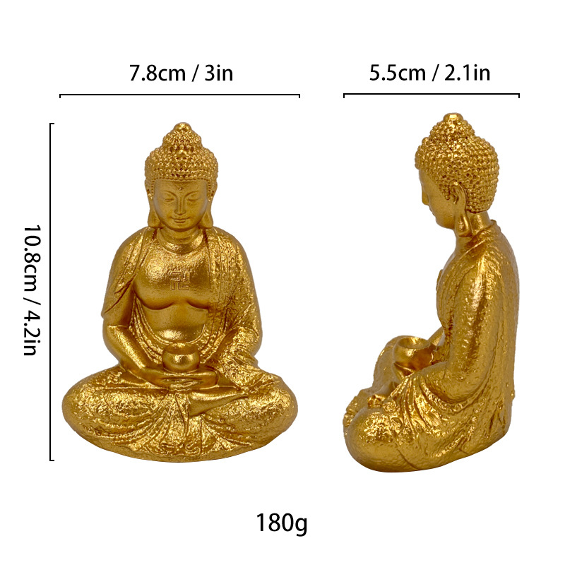 Statuetă Buddha din rășină pentru decor de casă, figură religioasă pentru hol și sufragerie