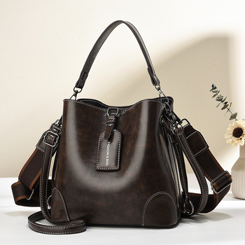 Γυναικεία τσάντα κουβά – κομψή νυφική crossbody, μεγάλη χωρητικότητα, PU δέρμα, μοντέλο 2026