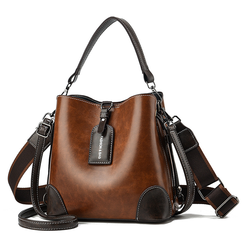 Γυναικεία τσάντα κουβά – κομψή νυφική crossbody, μεγάλη χωρητικότητα, PU δέρμα, μοντέλο 2026
