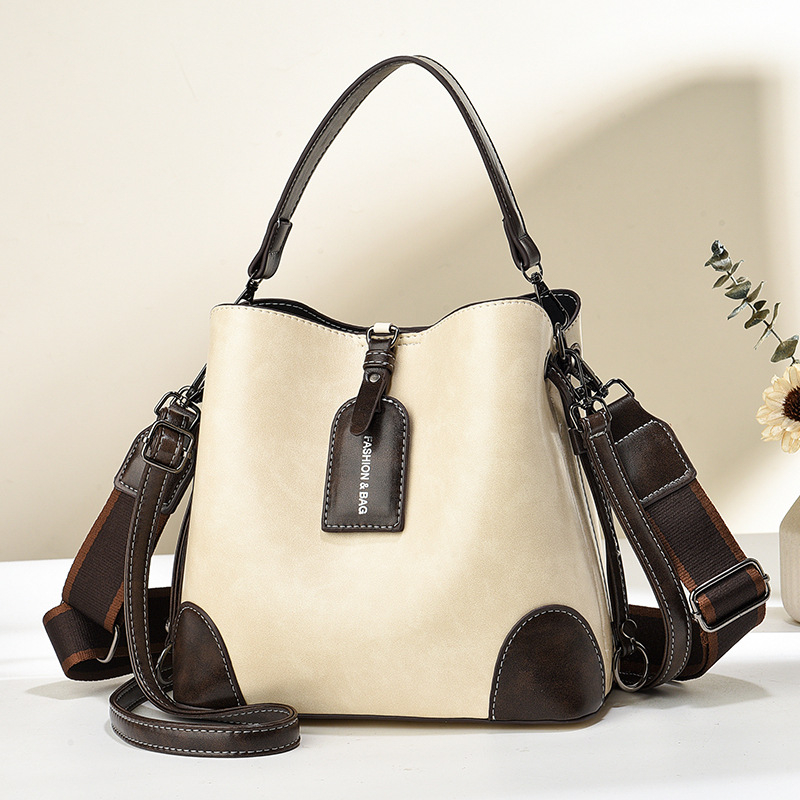 Γυναικεία τσάντα κουβά – κομψή νυφική crossbody, μεγάλη χωρητικότητα, PU δέρμα, μοντέλο 2026