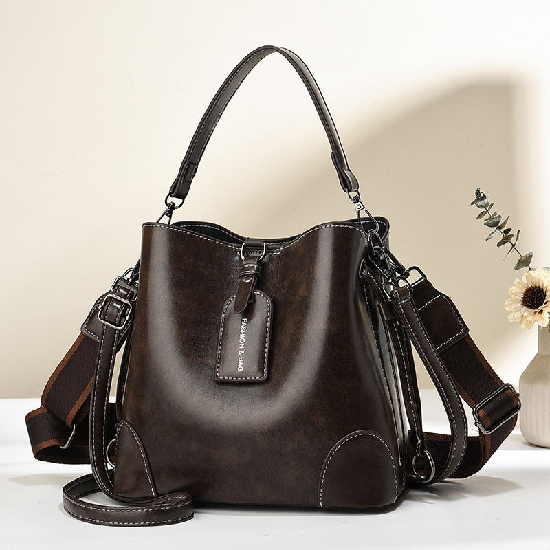 Γυναικεία τσάντα κουβά – κομψή νυφική crossbody, μεγάλη χωρητικότητα, PU δέρμα, μοντέλο 2026