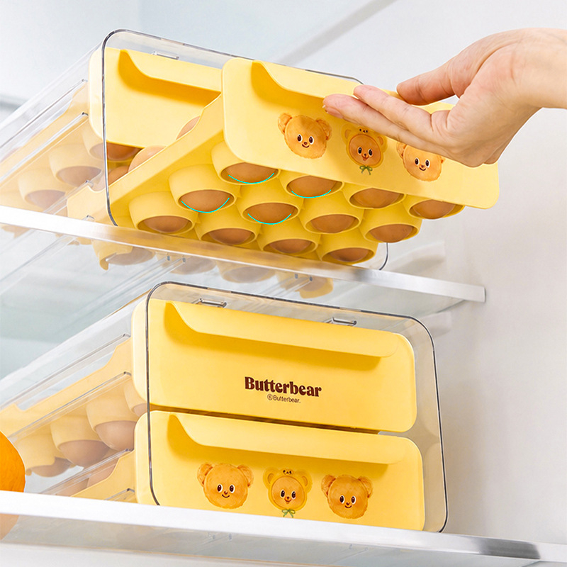 Modern Housewife Butter Bear Δοχείο αποθήκευσης αυγών, Οργανωτής αυγών τύπου συρταριού