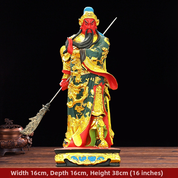 Nová živicová socha Guan Gong s mečom – Boh bohatstva Guan Yu, bytové dekorácie