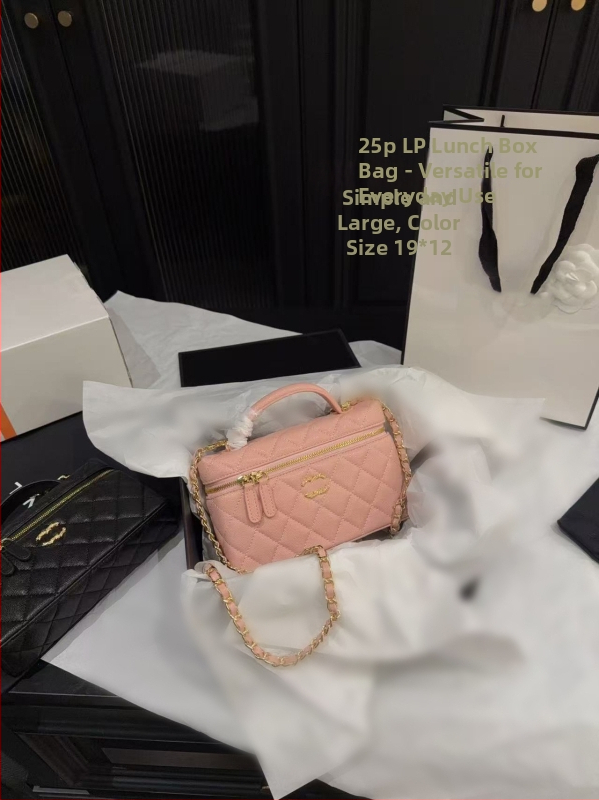 Taška na obed z kaviárovej kože, hovädzej kože s vrchnou vrstvou, crossbody s diamantovou prešívanou časťou a retiazkovým popruhom, malá štvorcová taška