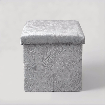 Αποθηκευτικό σκαμπό με θήκη, Ice Velvet επένδυση, πολυλειτουργικό κάθισμα για ενήλικες, μικρό σκαμπό οικιακής χρήσης και για παπούτσια
