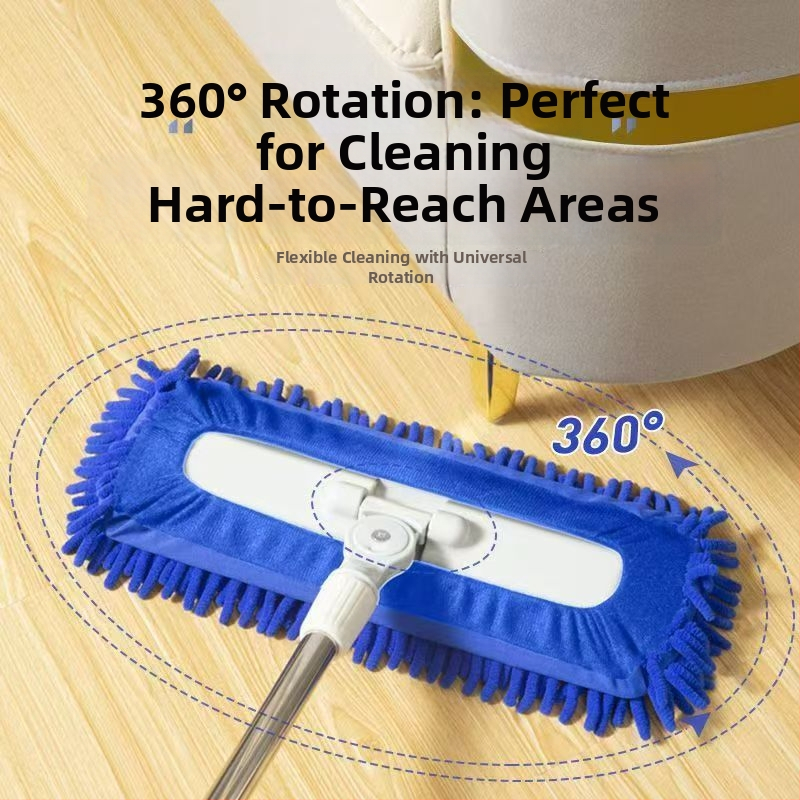Chenille Flat Mop για οικιακή χρήση, καθάρισμα σε ένα βήμα, μεγάλο μέγεθος, κατάλληλο για καθαρισμό σε ξενοδοχεία και εργοστάσια, διπλής χρήσης για στεγνό και υγρό καθάρισμα