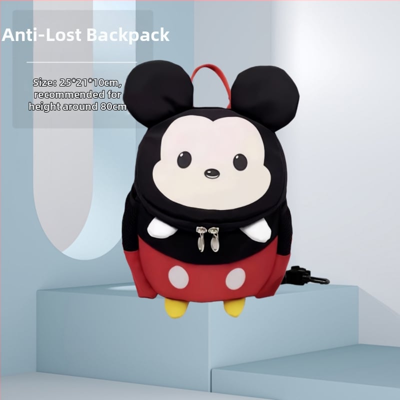 Detský kreslený batoh v tvare leva s motívom Mickeyho a Minnie, dizajn s dvoma popruhmi