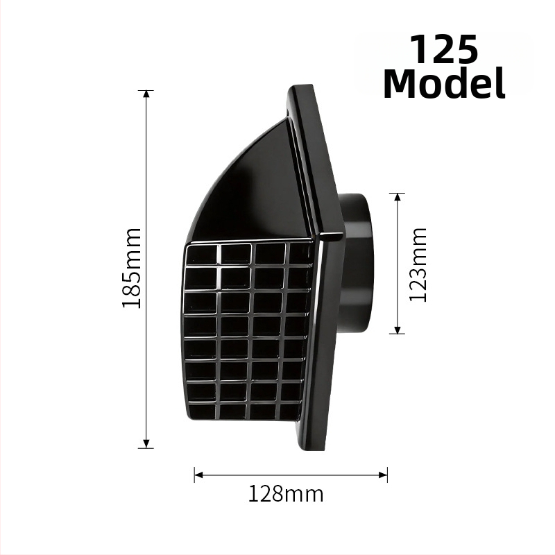 Nástenný odsávací ventil s dažďovou krytkou a ventilom, diskový kryt z ABS materiálu pre vonkajšie vetranie