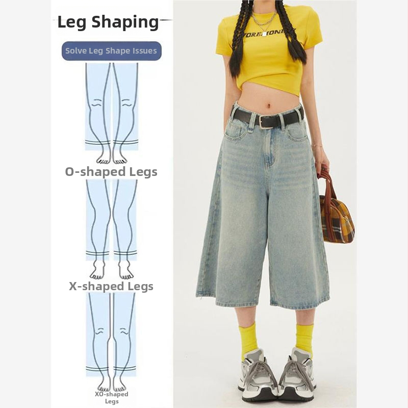 Dámske džínsy so širokými nohavicami, plus size, vintage modrá, jarné pranie, skrátené, ležérne rovné, americký štýl