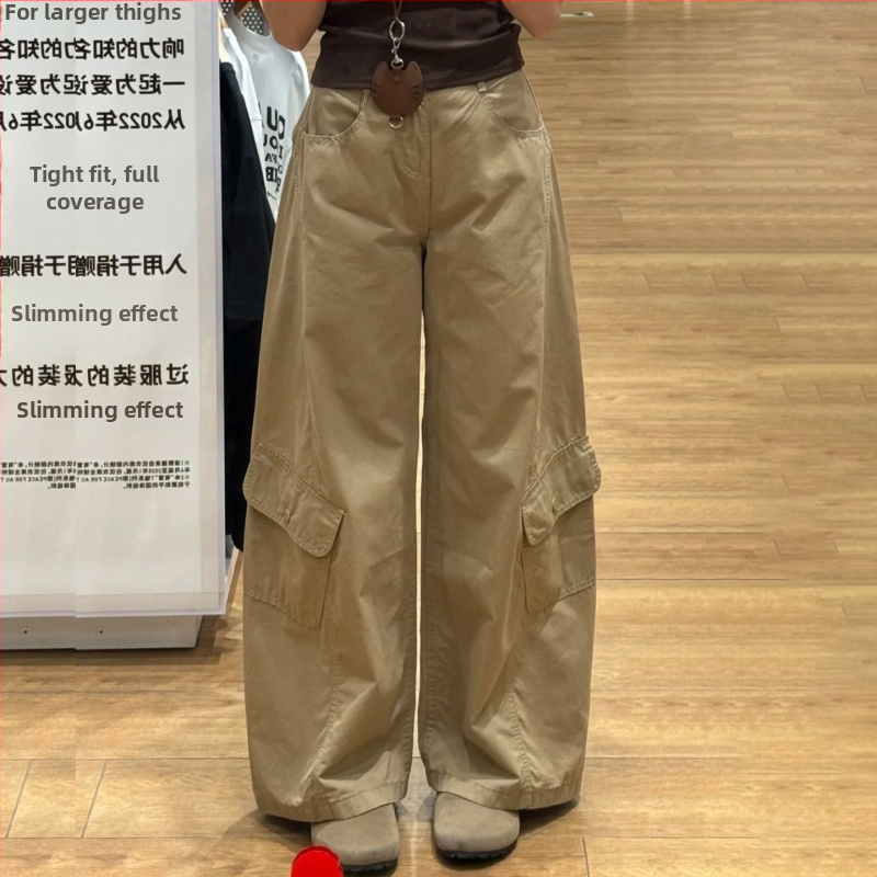 Dámske džínsy American Retro Workwear so širokými nohavicami, jeseň 2025, vysoký pás, voľný strih, ležérny rovný strih, strih Scimitar