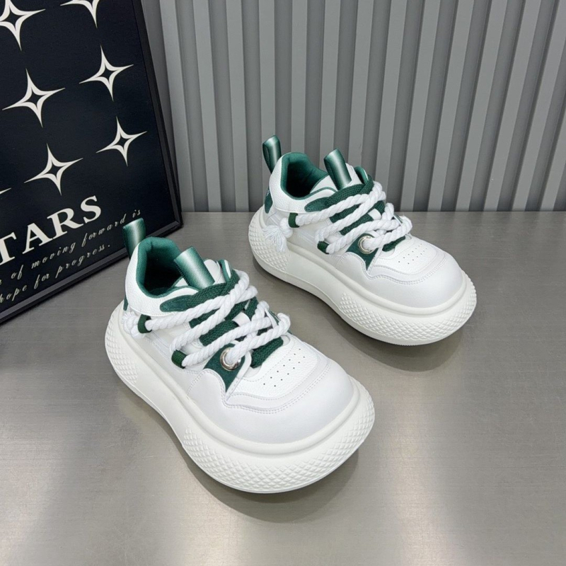 Γυναικείες sneakers με σχέδιο αστεριών, λευκές, χοντρή σόλα, αθλητικά-καθημερινά παπούτσια για άνοιξη, αύξηση ύψους