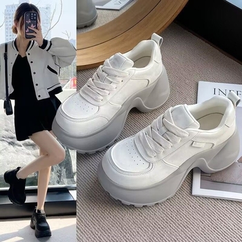 Γυναικεία sneakers με φαρδιά σόλα, 2025 άνοιξη–φθινόπωρο, ελαφριά λευκά αθλητικά για καθημερινή χρήση