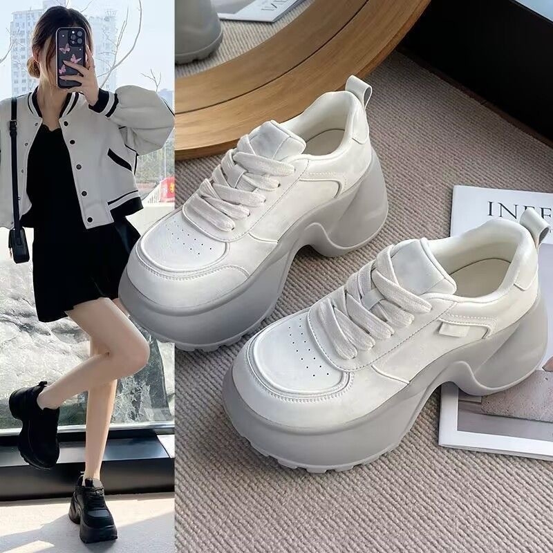 Γυναικεία sneakers με φαρδιά σόλα, 2025 άνοιξη–φθινόπωρο, ελαφριά λευκά αθλητικά για καθημερινή χρήση