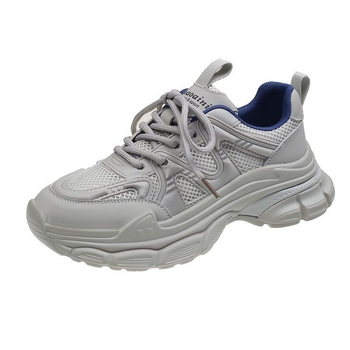 Γυναικεία αθλητικά παπούτσια σε στυλ dad shoes, λευκά, με διαπνοή από mesh, φαρδιά σόλα, καθημερινή χρήση και προπόνηση, άνοιξη 2026 νέο μοντέλο