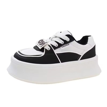 Γυναικείες sneakers αυξητικού ύψους με φαρδιά σόλα, λευκές, φθινόπωρο 2024