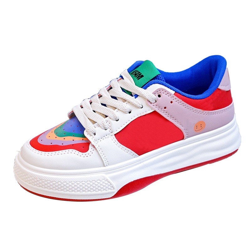Γυναικείες πλατφόρμες με φαρδύ πάτο, διχρωμία σε ουράνια χρώματα, 2023 άνοιξη, κορεατικό στυλ, καθημερινά αθλητικά παπούτσια