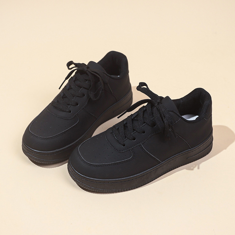 HK-inspired κλασικά λευκά αθλητικά παπούτσια, unisex, χοντρή σόλα, αναπνεύσιμα, casual, χαμηλό ύψος, στρογγυλή μύτη
