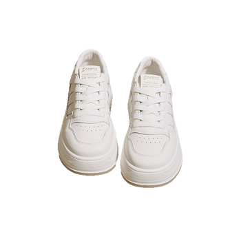 Difanfei Γυναικειες λευκές sneakers από γνήσιο δέρμα με φαρδιά σόλα για αύξηση ύψους, μοντέλο άνοιξη 2026, ελαφριά καθημερινά αθλητικά παπούτσια