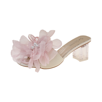 2026 Νέα συλλογή Socialite – Floral Fairy σανδάλια με χοντρό τακούνι για γυναίκες, καλοκαίρι, με μία λουρί από σουέτ