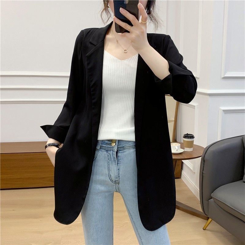 Γυναικείο chiffon blazer σε μεγάλο μέγεθος, ελαφρύ καλοκαιρινό σακάκι με κυρτή γραμμή, προστασία από τον ήλιο
