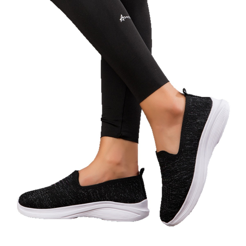 Γυναικεία ανάλαφρα slip-on παπούτσια από πλεκτό ύφασμα, διαπνέοντα, με χαμηλό τακούνι, άνοιξη 2025