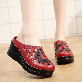 Γυναικεία παπούτσια από μαλακό δέρμα, slip-on με μαλακή σόλα, χαμηλό τακούνι, για ώριες γυναίκες, άνοιξη-καλοκαίρι-φθινόπωρο