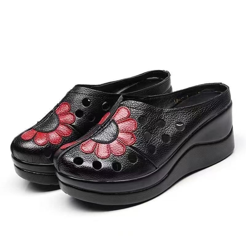 Γυναικεία παπούτσια από μαλακό δέρμα, slip-on με μαλακή σόλα, χαμηλό τακούνι, για ώριες γυναίκες, άνοιξη-καλοκαίρι-φθινόπωρο