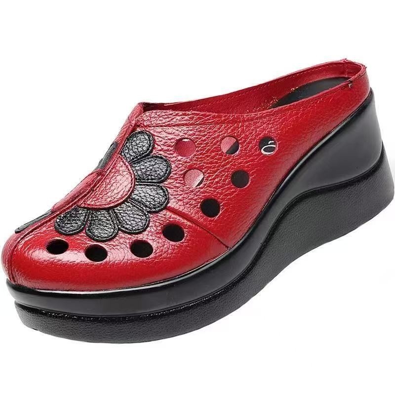 Γυναικεία παπούτσια από μαλακό δέρμα, slip-on με μαλακή σόλα, χαμηλό τακούνι, για ώριες γυναίκες, άνοιξη-καλοκαίρι-φθινόπωρο