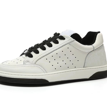 Γυναικείες λευκές sneakers με παχιά σόλα, Chanel-inspired panda print, casual