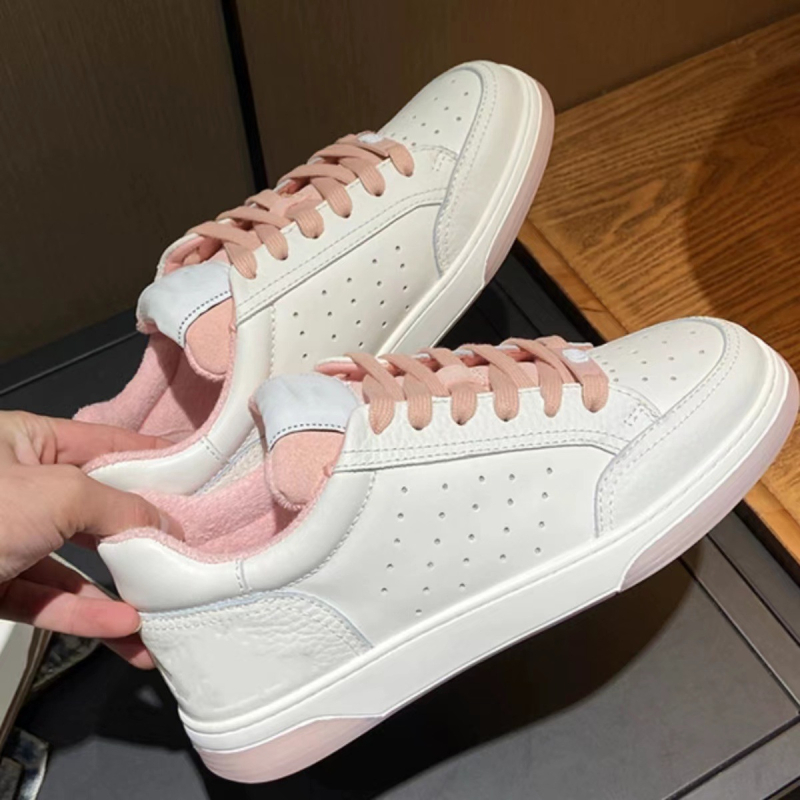 Γυναικείες λευκές sneakers με παχιά σόλα, Chanel-inspired panda print, casual