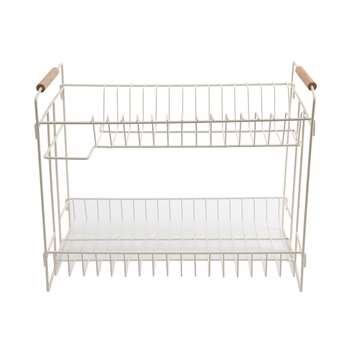 Δίπτυχο ράφι αποθήκευσης από ανοξείδωτο ατσάλι με αποστράγγιση, οργάνωση μπάνιου και μακιγιάζ