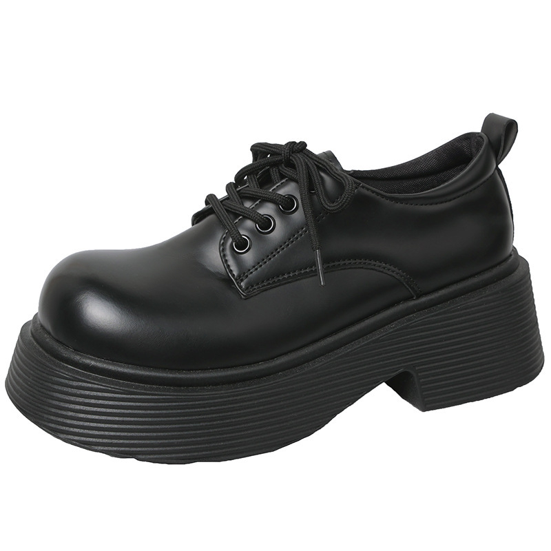 Γυναικείοι καφέ loafers με παχιά σόλα – ρετρό βρετανικό στυλ Mary Jane, PU δέρμα