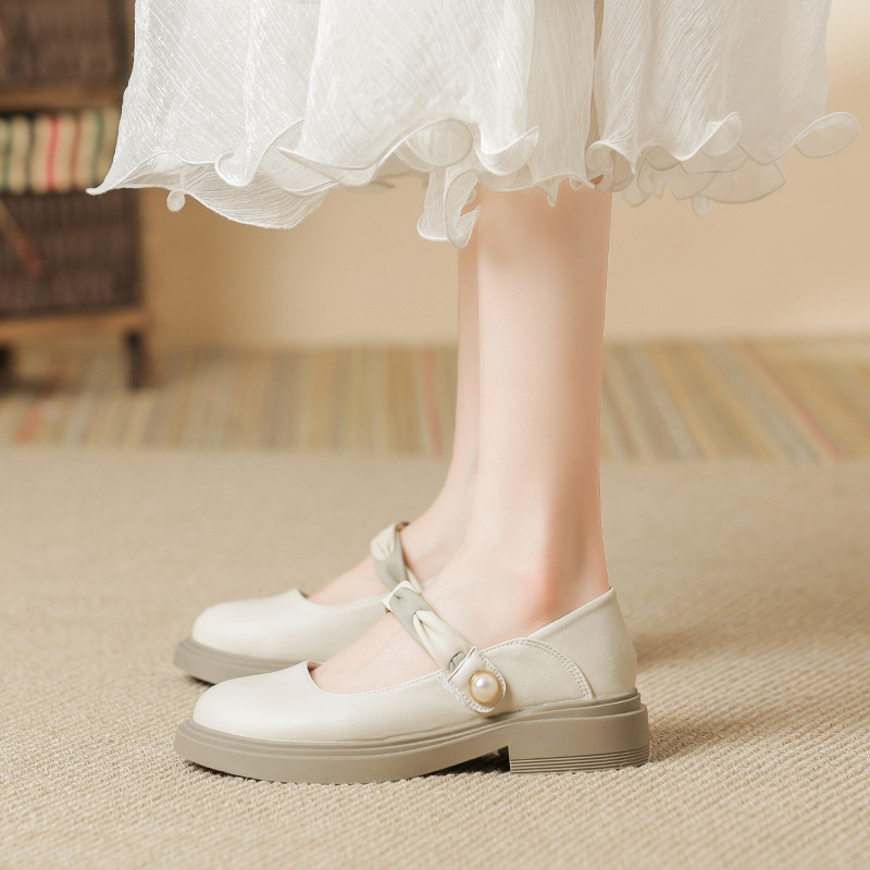 Лофери от естествена кожа за дами, кръгъл нос, slip-on модел, мека подметка от гума
