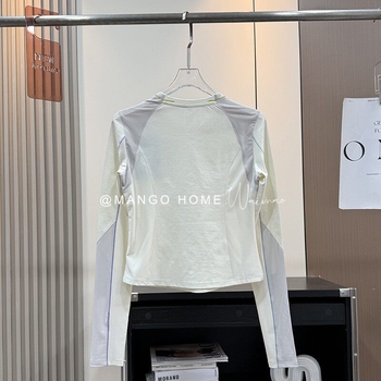 Γυναικεία μακρυμάνικη T-shirt με χρωματικά μπλοκ, γρήγορο στέγνωμα, εξωτερικό στυλ ορειβασίας, βασικό υλικό πολυεστέρας