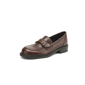 Γυναικείοι Camellia loafers, με στρογγυλή μύτη, φαρδύς τακούνι, επάνω από μικροϊνες, σόλα από καουτσούκ, μεγέθη EU 33-43